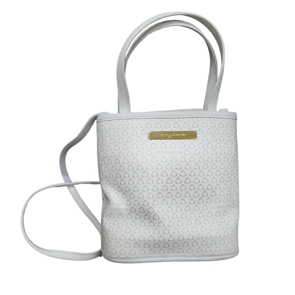 EUC Liz Claiborne women's small handbag crossbody bag purse, white - Picture 4 of 11